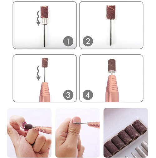 Professional Electric Nail Art Drill Pen Manicure Polisher-Champagne Unboxed