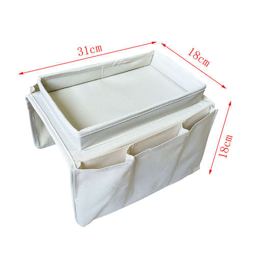 Sofa Armrest Organizer with Cup Holder Tray - White Unboxed