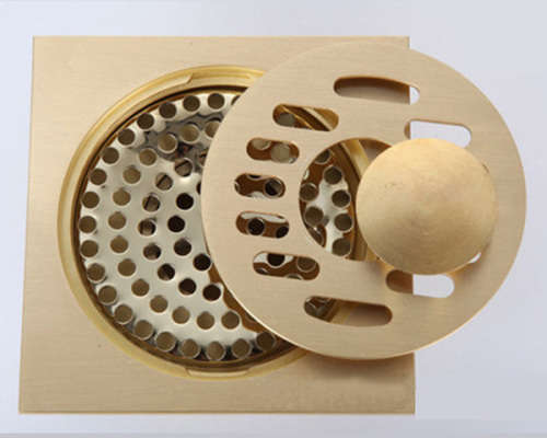 Square Shower Floor Drain with Tile Insert Grate Unboxed