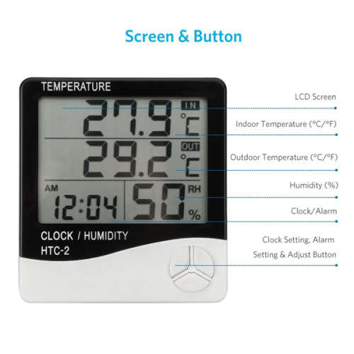 Temperature and Humidity Monitor With LCD Screen Alarm Clock Unboxed