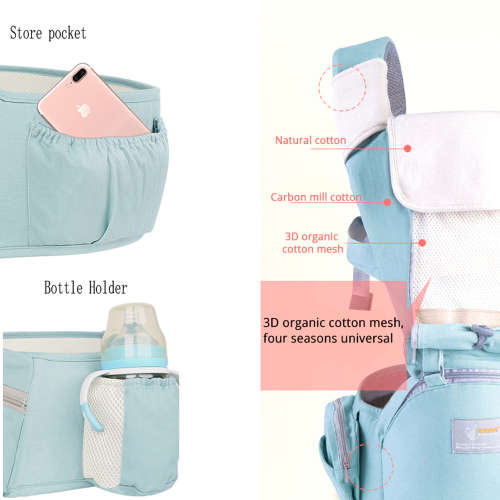 Multi-function Ergonomic Baby Carrier With Hipsit-Green  Unboxed