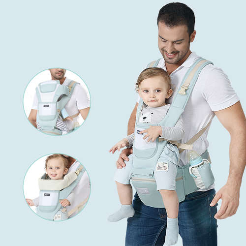 Multi-function Ergonomic Baby Carrier With Hipsit-Green  Unboxed