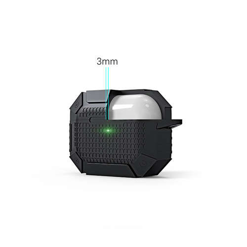 Heavy Duty Portable Silicone Protective Cover For Airpods Pro-Black Unboxed