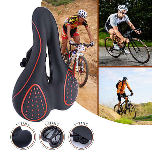 Shock Absorbing MTB Bike Saddle Seat Bicycle Cycling Seat-Red Unboxed