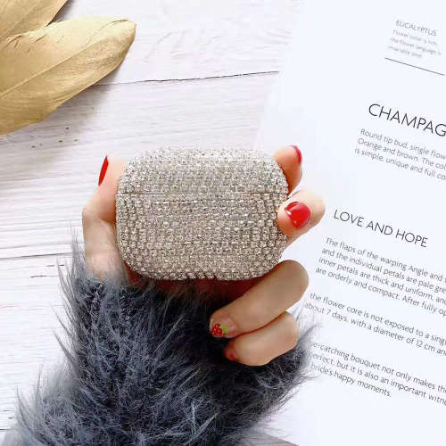 Split Crystal Diamond Protective Cover for Apple AirPods Pro - Silver Unboxed