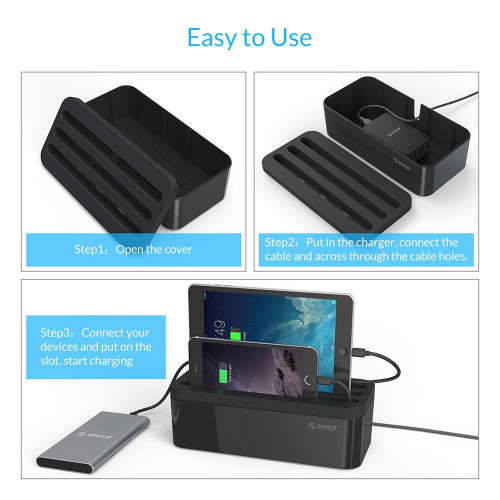 Cable Storage Box - Black Unboxed