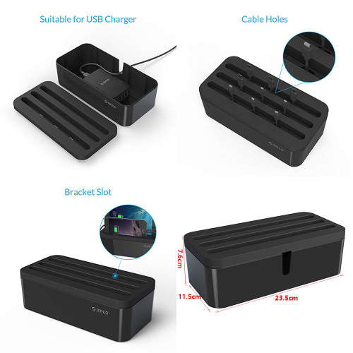 Cable Storage Box - Black Unboxed