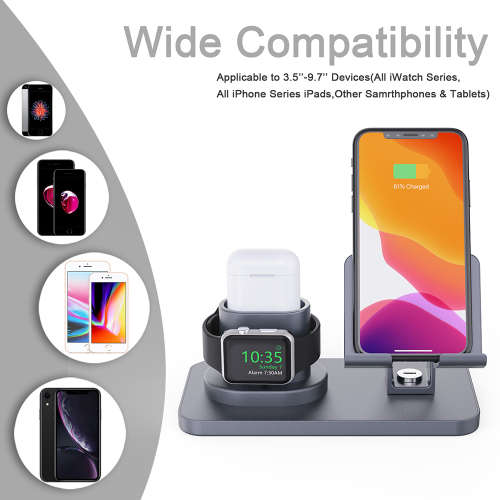 3 in 1 Charging Station for AirPods, iWatch Series & iPhone-Gray Unboxed