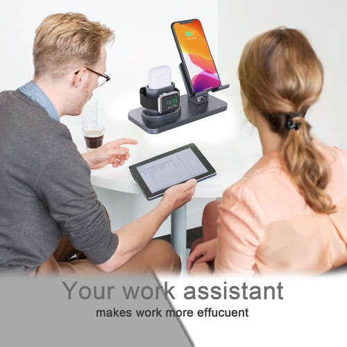 3 in 1 Charging Station for AirPods, iWatch Series & iPhone-Gray Unboxed