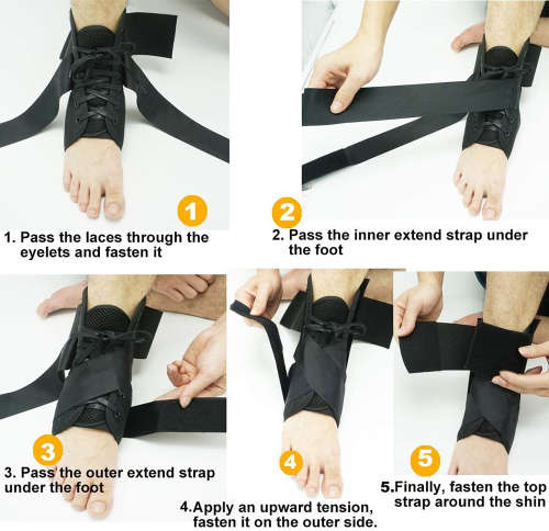 Lace-Up Sports Ankle Stabilization Support for Sprains & Injuries (Size:L) Unboxed