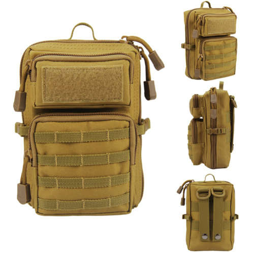 Tactical Military Molle Pouch Belt Waist Pack Bag for Hunting - Brown Unboxed