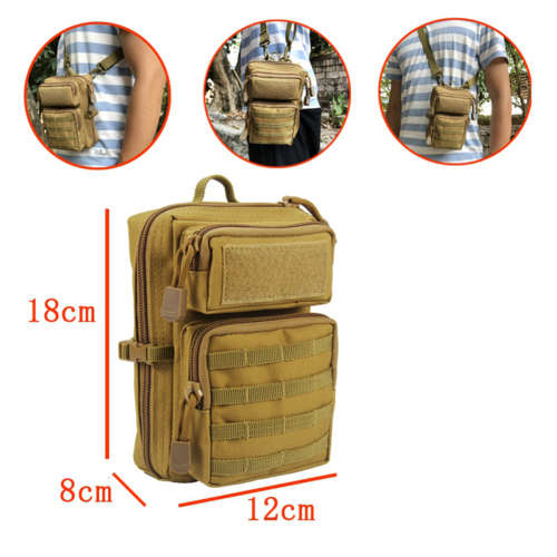 Tactical Military Molle Pouch Belt Waist Pack Bag for Hunting - Brown Unboxed