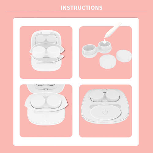 Contact Lens Cleaner Machine Portable Ultrasonic Contact Lens Cleaner-White