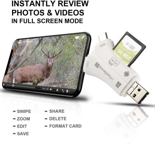 i-Flash Device 4 in 1 SD TF Card Reader for iPhone iPad Android Cellphone