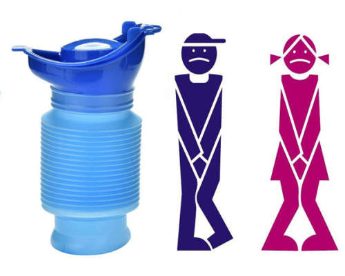 Large Capacity Portable Shrinkable Travel Car Emergency Urinal for Kids Adult (750 ML)