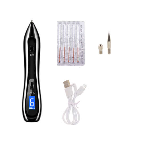 9 level LCD Face Skin Dark Spot Remover Mole Tattoo Laser Pen-Black