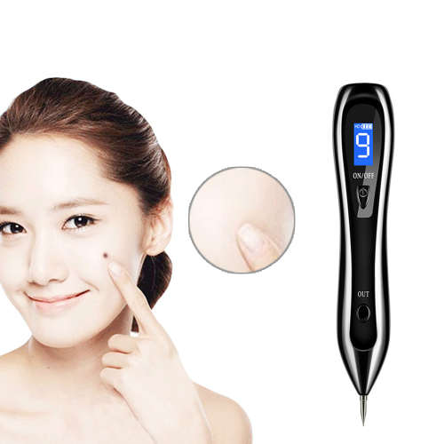 9 level LCD Face Skin Dark Spot Remover Mole Tattoo Laser Pen-Black