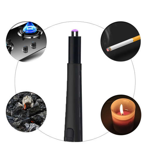 Outdoor BBQ Long Handle Rechargeable Electric USB Pulsed Arc Lighter-Black