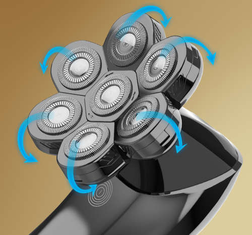 5 In 1 7 Floating Blades LCD Display Electric Shaver Men Hair Beard Razor