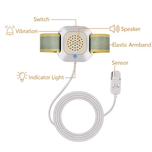 Arm Wear Bedwetting Sensor Vibration Alarm For Baby Toddler Elderly Adult