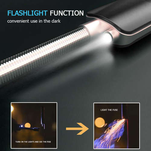 Portable 360 Degree Rotation Electronic Arc Lighter with LED Torch