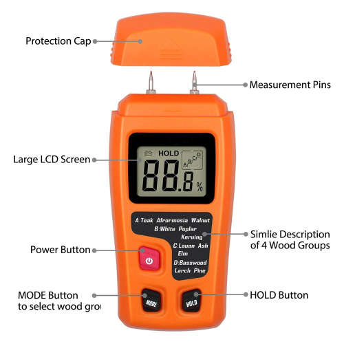 Handheld LCD Digital Wood Moisture Test Meter