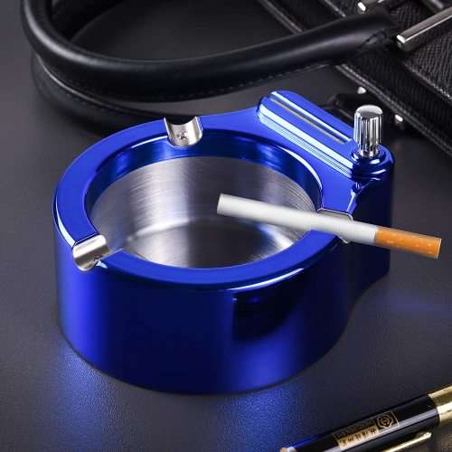 Retro Metal Ashtray Ten Thousand Match Lighter Creative Cigarette Ash Tray