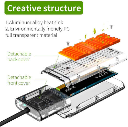 External Type-C Gen1 to M.2 NGFF SATA SSD Enclosure Adapter