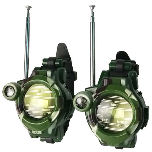 2 Pieces Outdoor Activity Kids Military Simulation Watch Walkie-Talkie