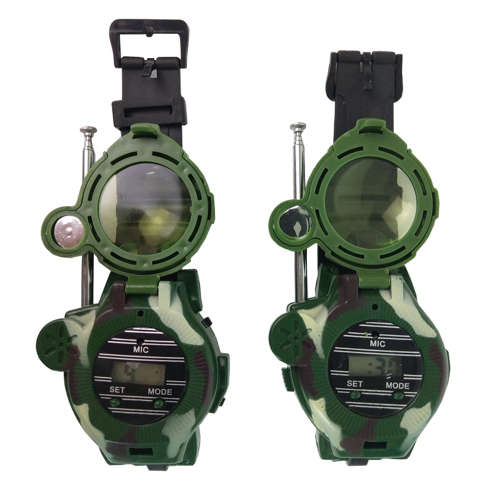 2 Pieces Outdoor Activity Kids Military Simulation Watch Walkie-Talkie