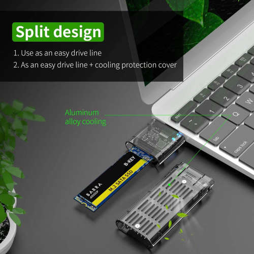 High Speed USB3.0 Gen1 External M.2 NGFF SATA SSD Enclosure