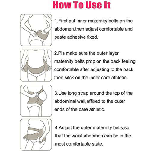 Adjustable Elastic Maternity Belt Support Brace - Black (Size:XXL)