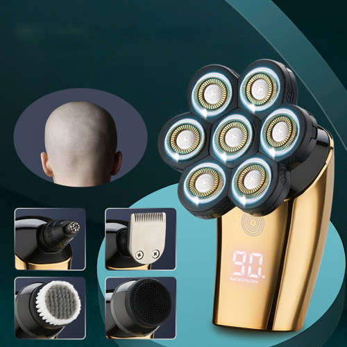 5 In 1 LCD Display 7 Floating Blades Electric Shaver Men Hair Beard Razor