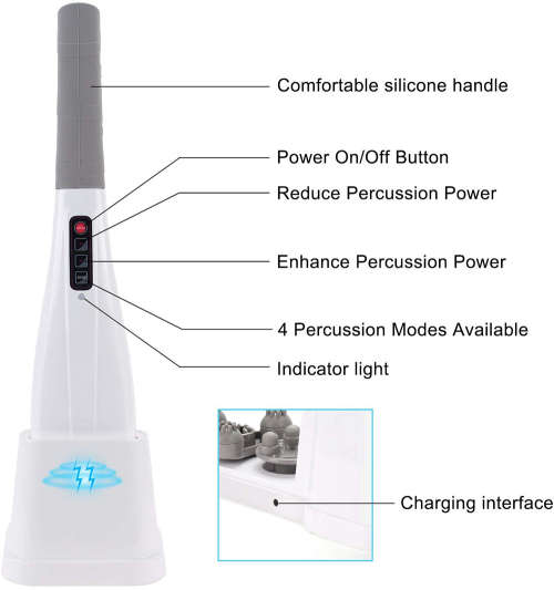 Handheld Deep Tissue Massager Vibrating Muscle Therapy Cordless Magic Wand