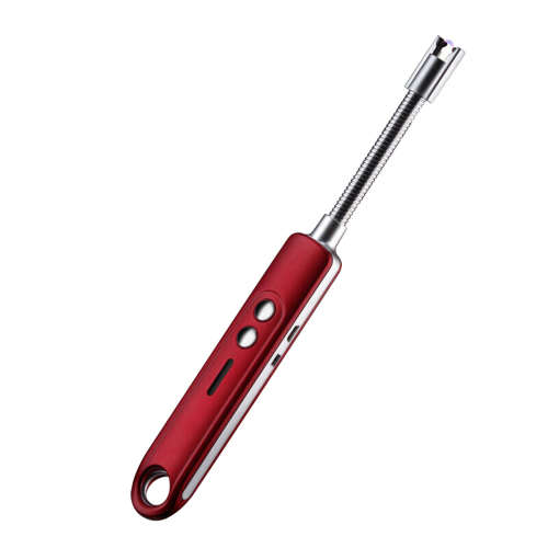 Portable 360 Degree Rotation Electronic Arc Lighter with LED Torch-Red