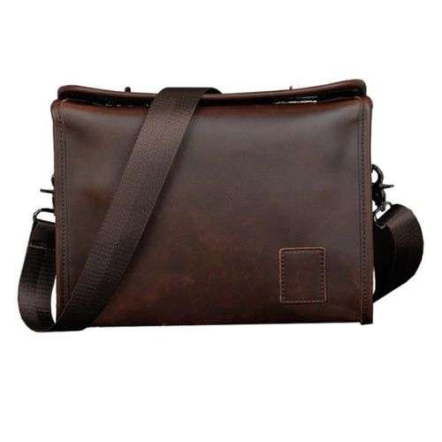 Fashion Men Crazy Horse PU Leather Business Briefcase Handbag