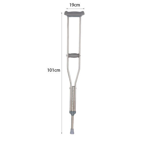 2 Pieces Stainless Steel Collapsible Height Adjustable Underarm Crutch