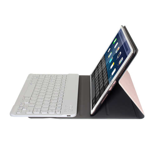 Removable Smart Bluetooth Leather Keyboard Case for Air iPad 9.7-Rose Gold