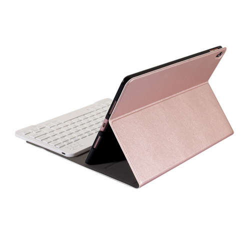 Removable Smart Bluetooth Leather Keyboard Case for Air iPad 9.7-Rose Gold