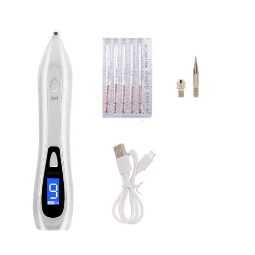 9 level LCD Face Skin Dark Spot Remover Mole Tattoo Laser Pen-White