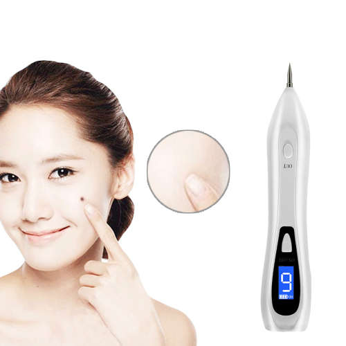 9 level LCD Face Skin Dark Spot Remover Mole Tattoo Laser Pen-White