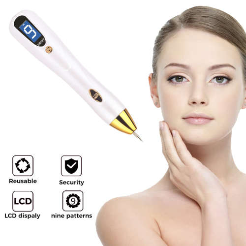 9 Levels LCD Display Freckle Moles Removal Laser Pen-Golden