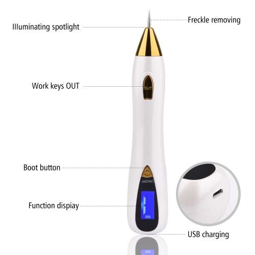 9 Levels LCD Display Freckle Moles Removal Laser Pen-Golden