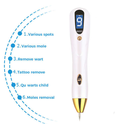 9 Levels LCD Display Freckle Moles Removal Laser Pen-Golden