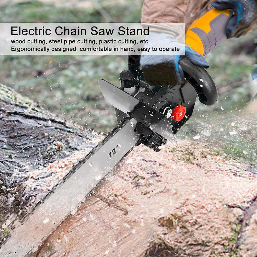 12 Inch Chainsaw Converter Set For M10 Angle Grinder,Chainsaw Adapter Converter Bracket DIY Kit Chai