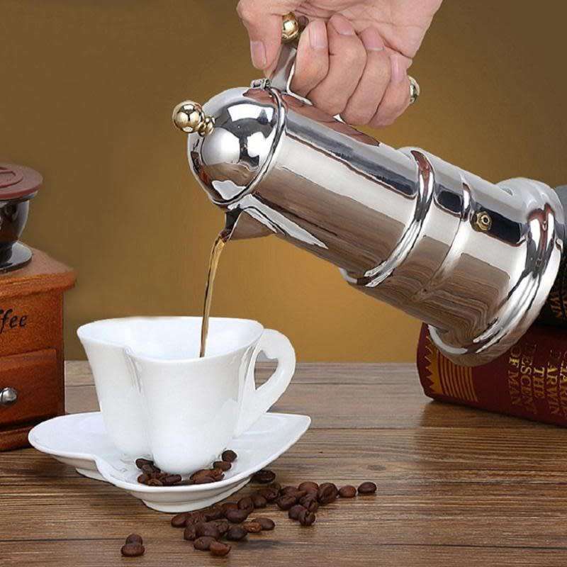 200ML 4 Cups Stainless Steel Coffee Pot Moka Coffee Maker