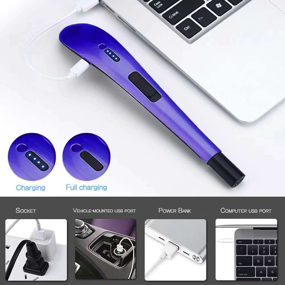Outdoor BBQ Long Handle Rechargeable Electric USB Pulsed Arc Lighter