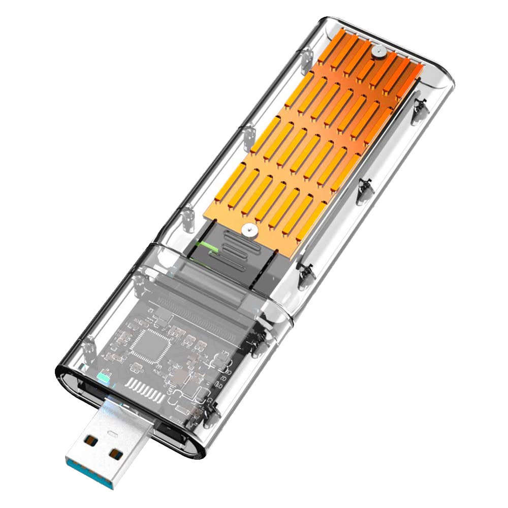 High Speed USB3.0 Gen1 External M.2 NGFF SATA SSD Enclosure - Gold