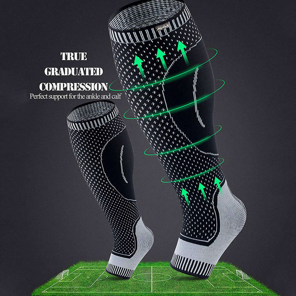 One Pair Breathable Compression Socks for Calf/Ankle/Heel Support