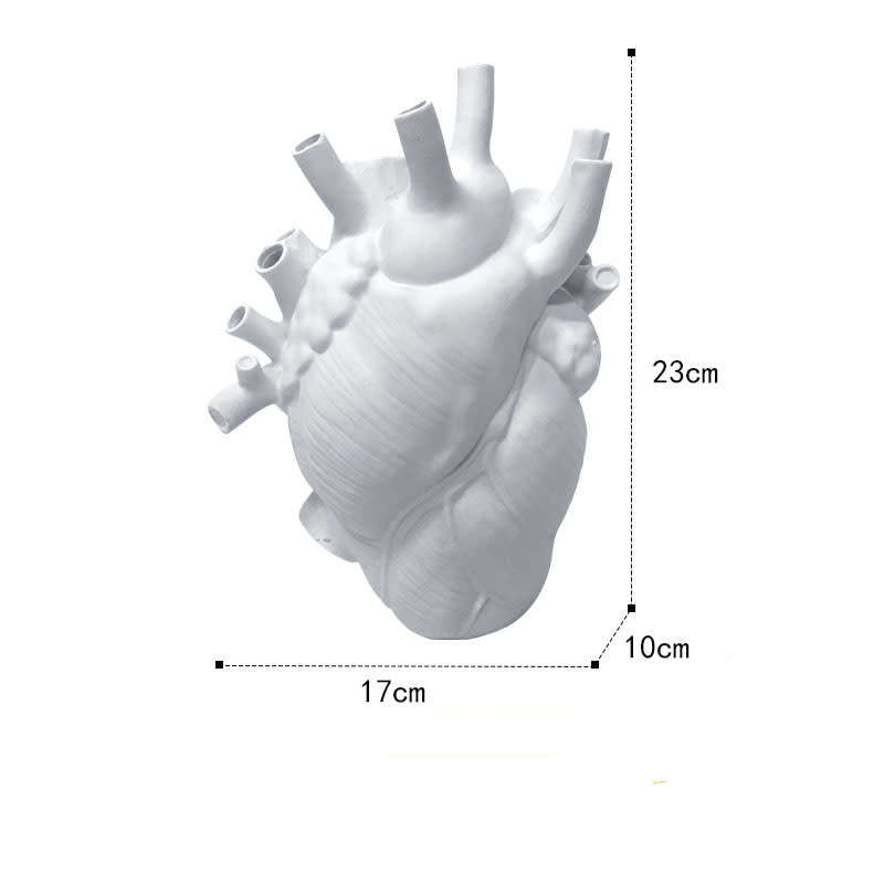 Heart Resin Vases - Heart Shaped Flower Pot Sculptures Table Art Decor